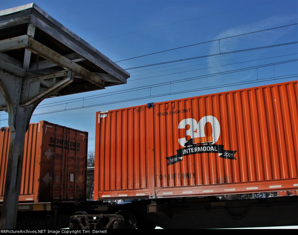 30 year logo on a Schneider Intermodal container